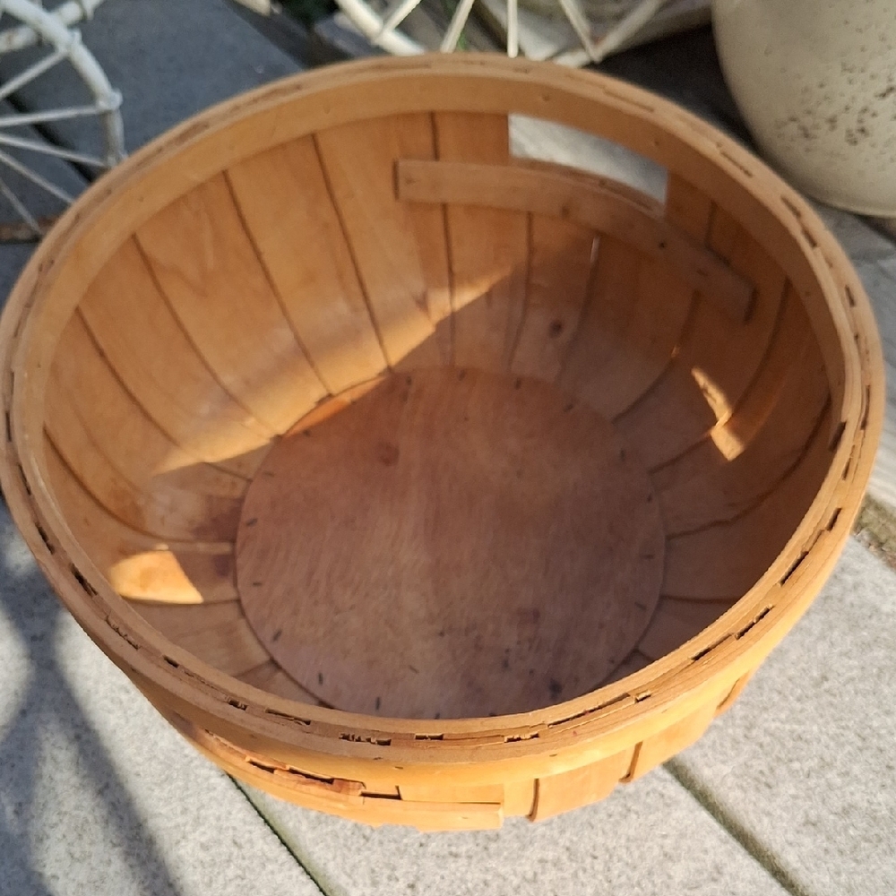 Woven Split Wood Round Storage BASKET - Picture 2 of 6